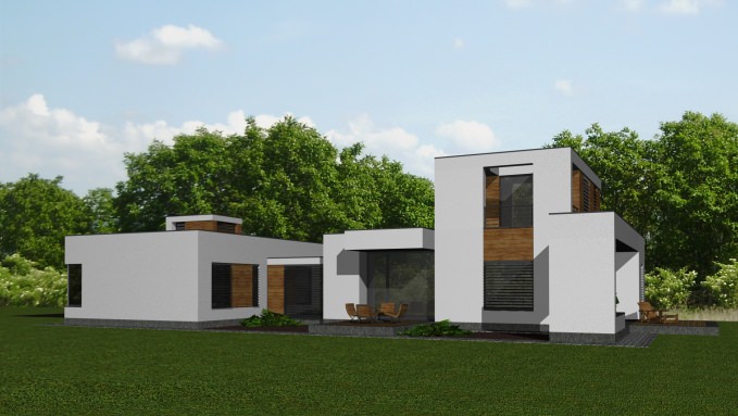 Modern lapos tetős ház tervezése